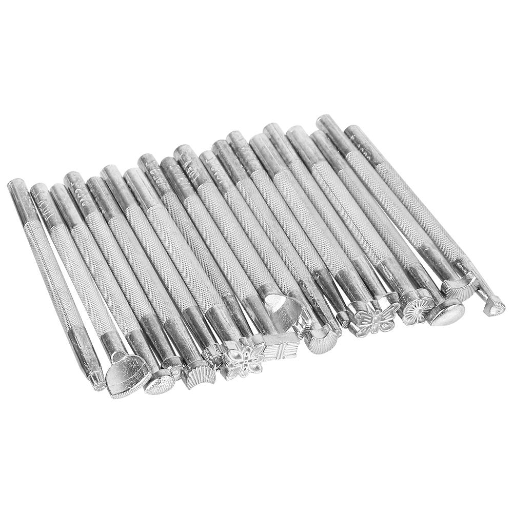 Набор стамесок для резьбы по дереву своими руками Искусства и ремесла Трафарет Скульптура Выбивание Цветов Печать 20 шт. Аксессуары для кожаных инструментов