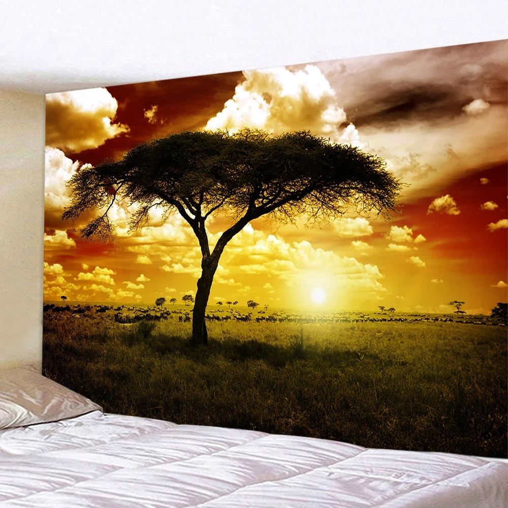 Красивый закат пейзаж узор подвесной тканевый гобелен спальня гостиная украшение на стену дома гобелен