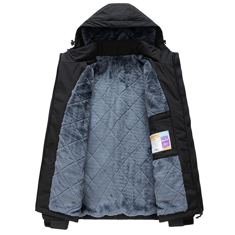 Флисовая и более плотная куртка для осени и зимы со съемным капюшоном для мужчин среднего и молодого возраста, трендовая плотная термокуртка на одежде