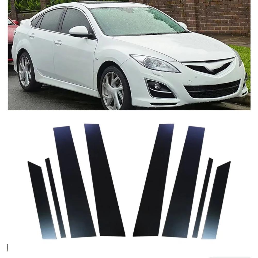 8 шт. Накладки на стойки, глянцевые черные, подходят для Mazda 6 GH1 Liftback 2009 2010 2011 2012 2013, Отделка окон, Боковые накладки на двери, Аксессуары