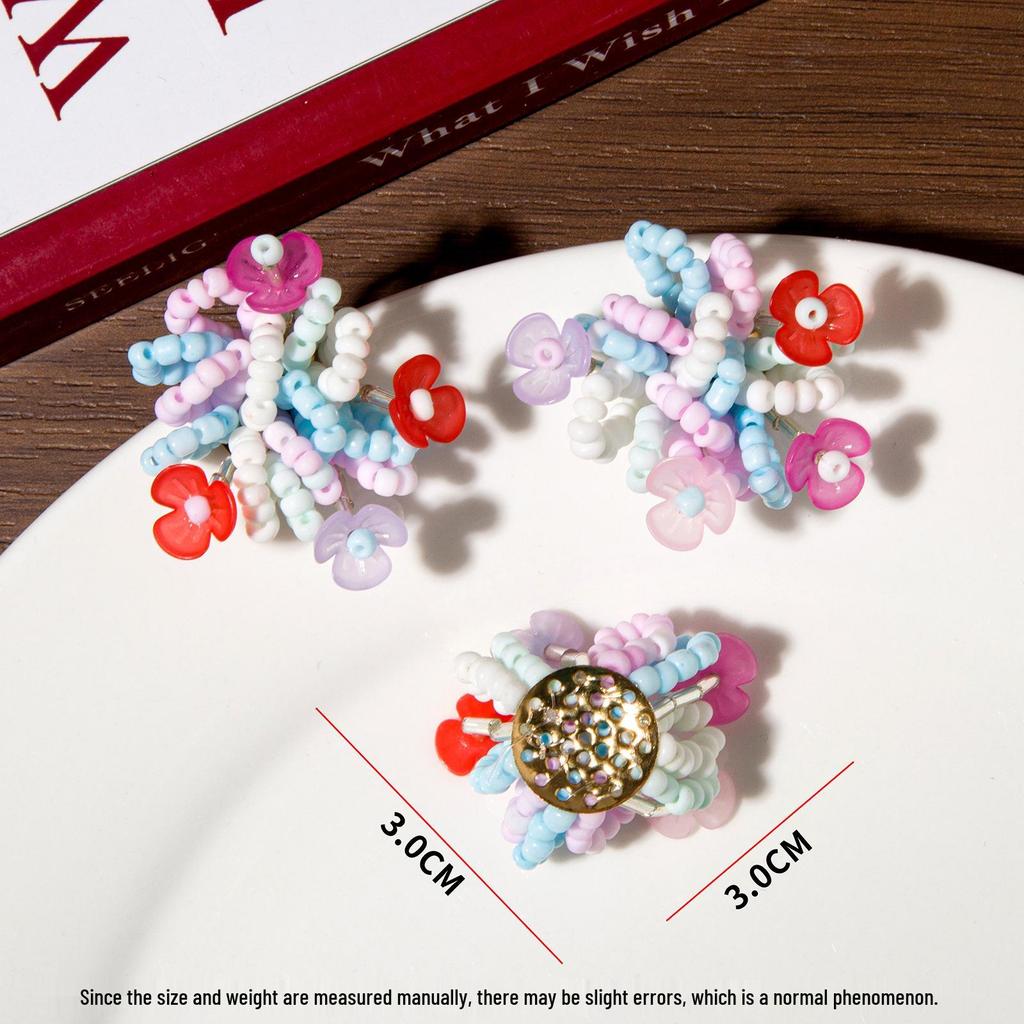 Яркие Цветочные Бисерные Соцветия Аксессуары-Заколки для Волос и Обуви