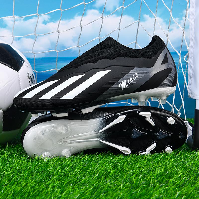 Новые мужские футбольные бутсы шипы уличные спортивные тренировочные дышащие футбольные бутсы длинные шипы FG для мальчиков нескользящие для матчей удобные