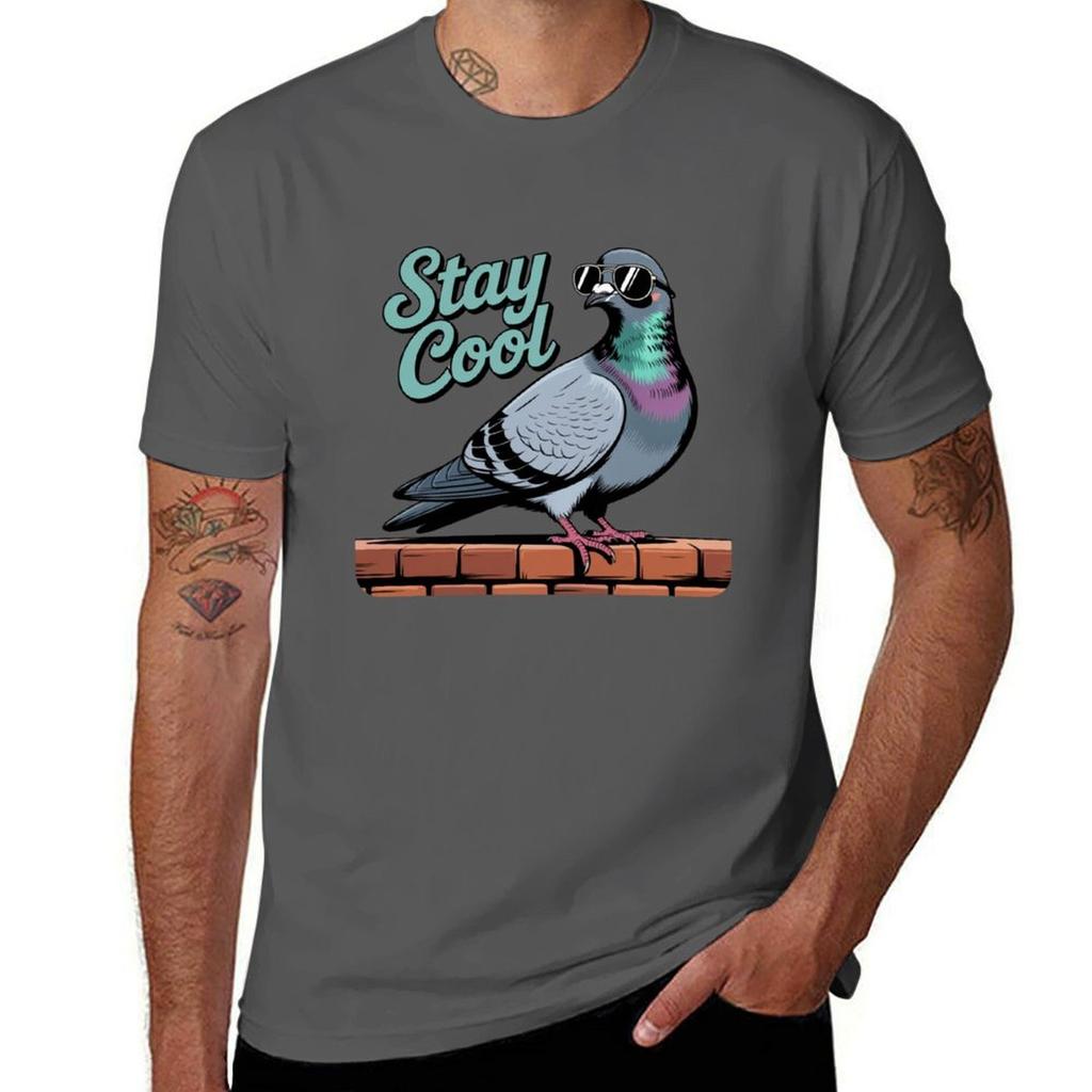 Stay Cool Pigeon Tshirt Casual Loose Short Sleeve Tee For Unisex