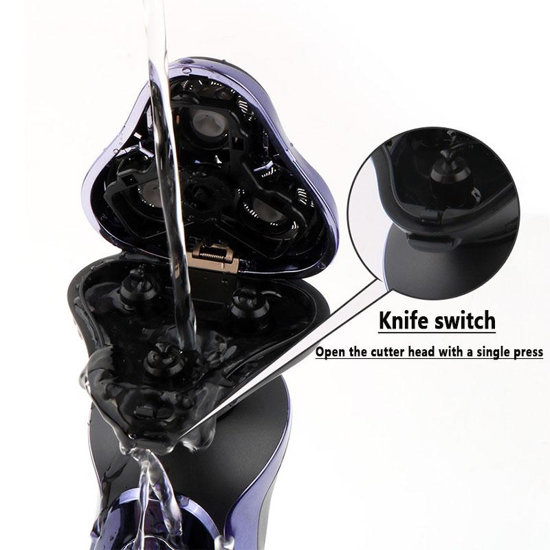 Электробритва MOTAWISH, влажная и сухая, водонепроницаемая электрическая бритва двойного назначения, триммер для волос в носу, ушах, перезаряжаемый станок для бритья для мужчин