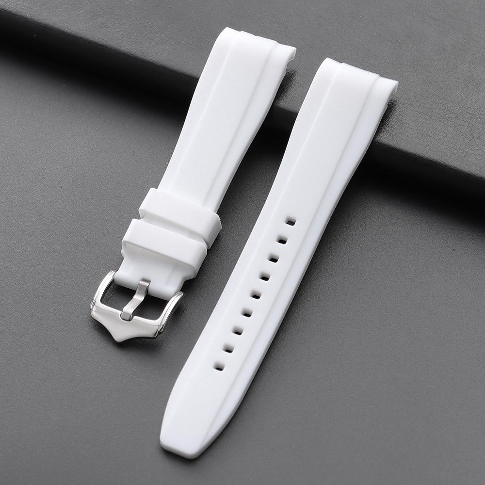 20мм22мм для Rolex Резиновый ремешок для Swatch Универсальный Мужской Женский Изогнутый конец Силиконовый ремешок для часов Citizen Sport Водонепроницаемый ремень