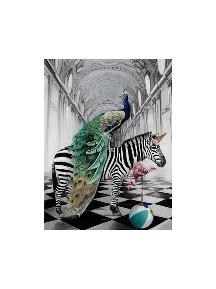 Роскошный мир животных 5DDIY Алмазная картина Павлин Зебра Слон Фламинго Приключения Настенная живопись Украшение для гостиной