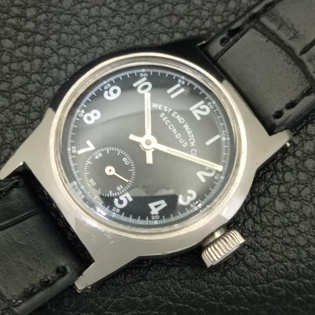 ШВЕЙЦАРСКИЕ ВИНТАЖНЫЕ ЧАСЫ WEST END WATCH CO С РУЧНЫМ ЗАВОДОМ ДЛЯ МАЛЬЧИКА С ЧЕРНЫМ ЦИФЕРБЛАТОМ a701973-1 R207-a701973