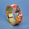Korean Style Geometric Floral Pastoral Japanese Colored Glue Drop Enamel Ring for Women