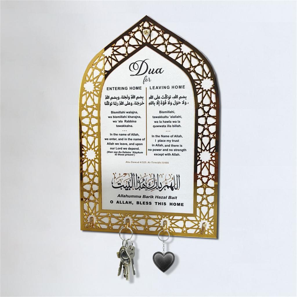 Spiritual Wall Art Key Organizers Durable Acrylic Key Chain Hanger with Spiritual Reminder for Muslim Homes Use