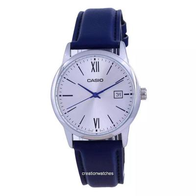 Silver Dial Stainless Steel Analog Quartz MTP-V002L-2B3 MTPV002L-2 Мужские часы
