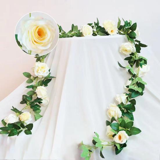 220 см искусственная розовая гирлянда реалистичная комнатная и уличная подвесная искусственная цветочная гирлянда растения виноградная лоза свадебная вечеринка весенняя каминная полка крыльцо лестница украшение