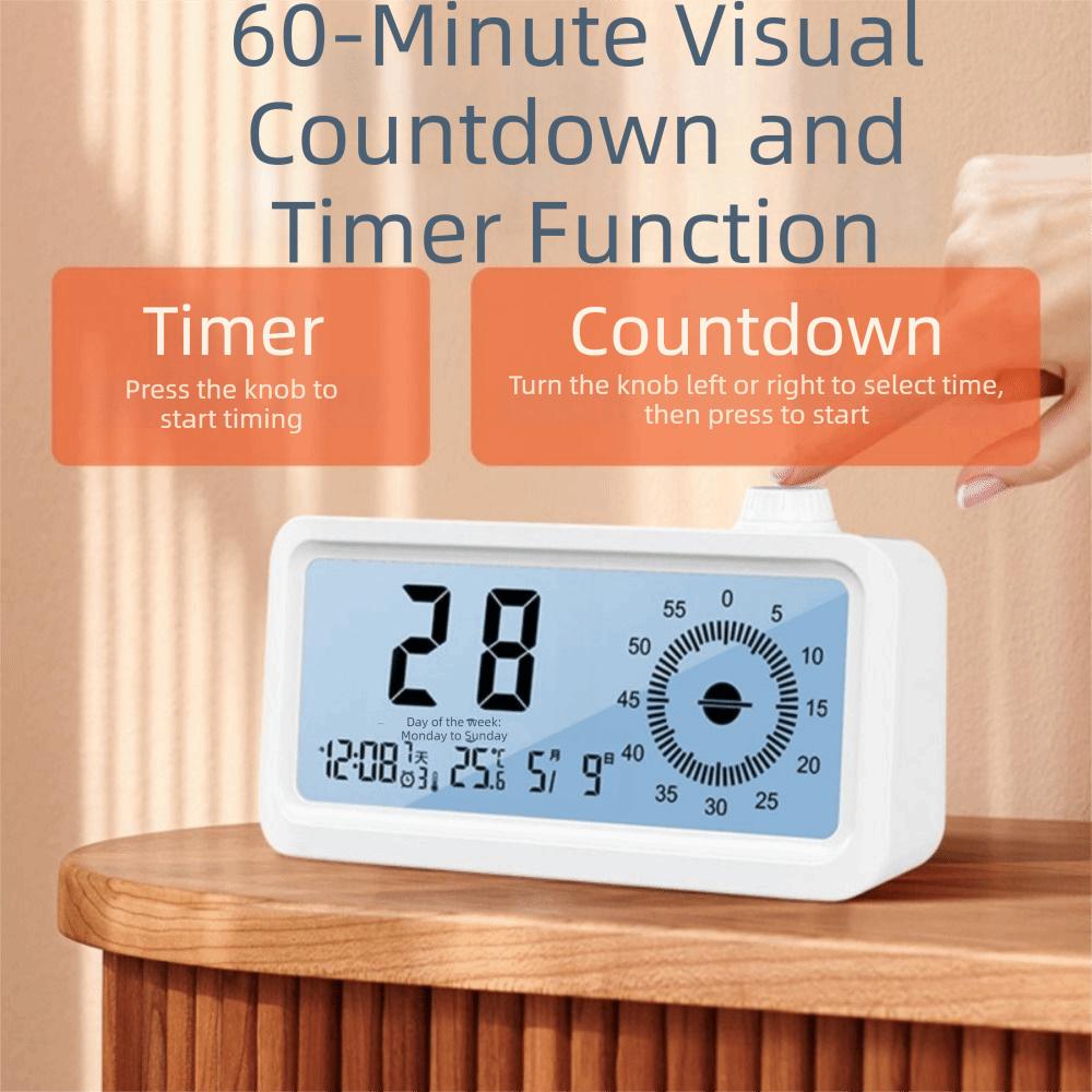 Rechargeable Visual Digital Timer Multifunctional Desktop Clock Time Manager Countdown Timer Desk