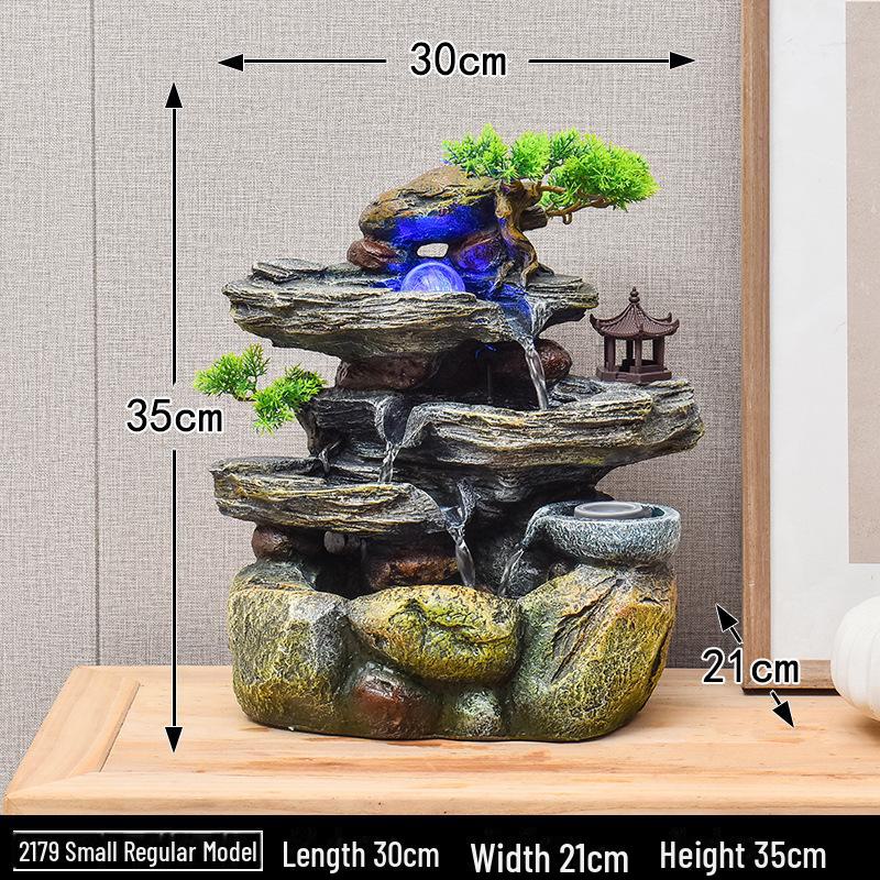 Настольный фонтан с каменной горкой - украшение в виде колеса фэн-шуй с циркулирующей водой для офиса или дома.