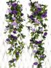 2 Pcs 240cm Vine Green Leaves Garland Artificial Rose Flowers Fake Plant Vine for Wedding Arch DIY Garden Wall Home Party Decoration