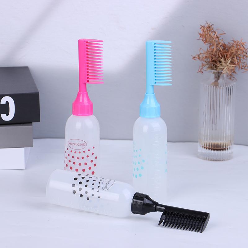 150 мл Многоцветная пластиковая многоразовая бутылка-аппликатор с расческой для окрашивания волос в салоне, инструмент для парикмахерского стайлинга