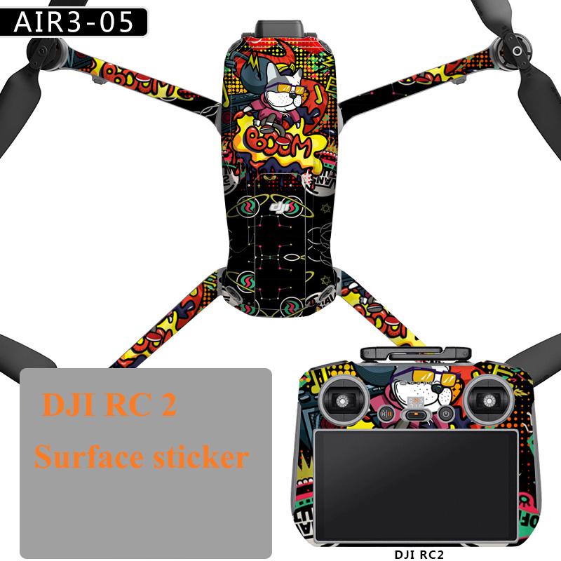 Красочные наклейки для DJI Air 3 Drone Защитная пленка ПВХ Наклейки Поверхностное покрытие кожи для DJI RC 2/RC N2 Аксессуары