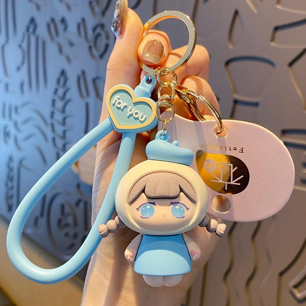 Fashion Bag Pendant Cartoon Car Key Ring Hanging Ornaments Cute Doll Key Chain  School Bag Pendant