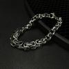 Ретро-старинные титановые стальные ювелирные изделия персонализированный браслет из нержавеющей стали с квадратной цепочкой из жемчуга для мужчин