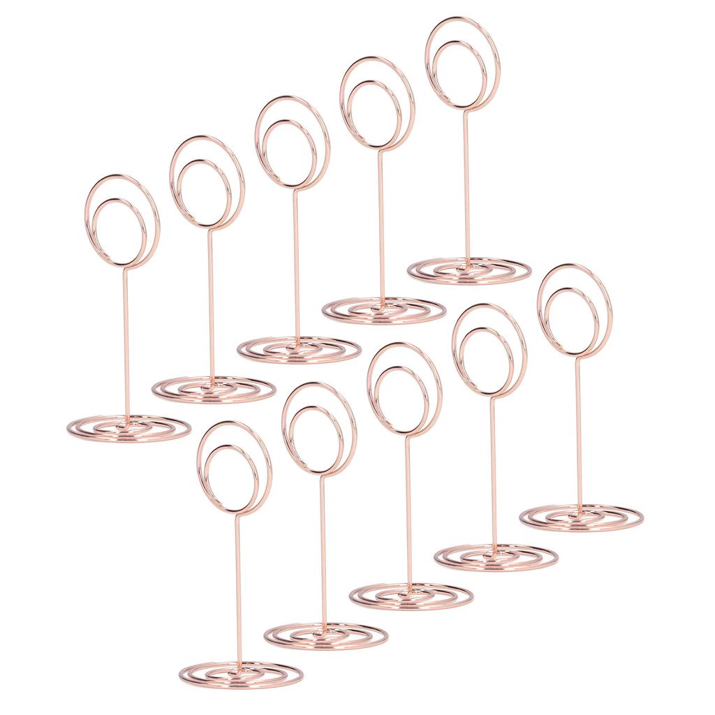 10pcs Table Number Holder Round Base Electroplating Process Elegant Cute Shape Home Ornaments for Weddings