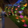 Solar Wind Chime Butterfly Wind Chimes Light 6LED Color Changing Solar Butterflies Wind Chime Waterproof Romantic Solar Powered Butterfly Lights