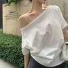 Summer Strapless T-shirt Women Sexy Fashion Crop Top Retro T-shirt