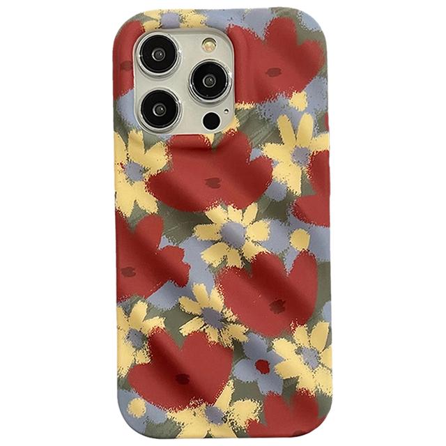 Чехол с изображением желтых цветов маслом для Iphone 13 11 12 14 Pro Max 14 Plus 3d Curve Design Противоударная задняя крышка