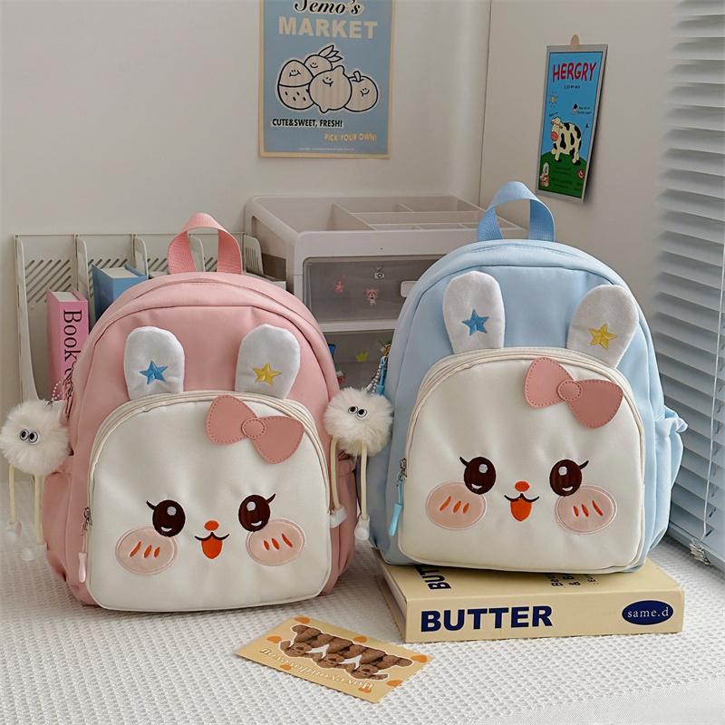 Детский школьный рюкзак для детского сада с изображением девочки-кролика