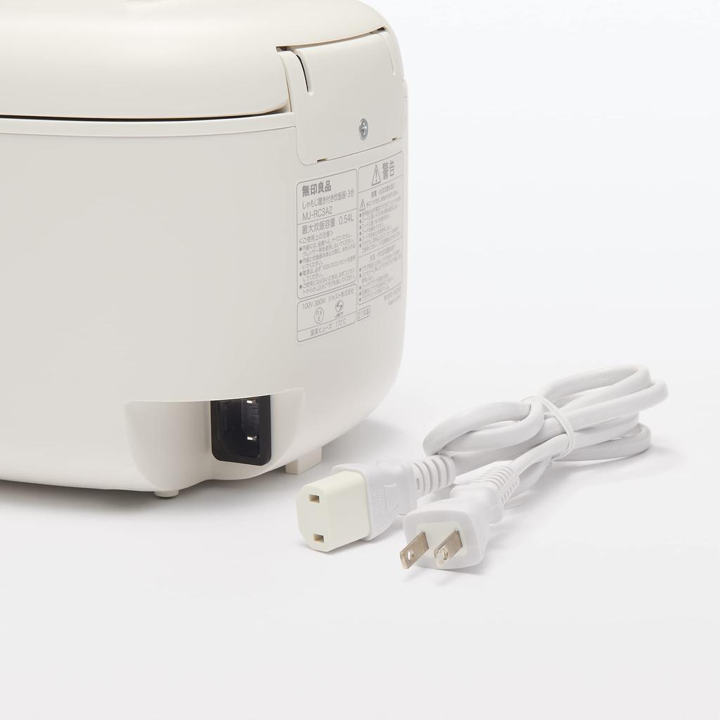 MUJI Rice Cooker with Rice Scoop 3 Width X Depth X Height Cm Holder, Cups, White, 20.8 25.4 18.6 MJ-RC3A3/12829065