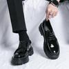 2024 Men Dress Shoes Thick Soled Leather Shoes with Lace Up Business Men Shoes Platform Oxford Shoes Men Moccasin Casual Shoes