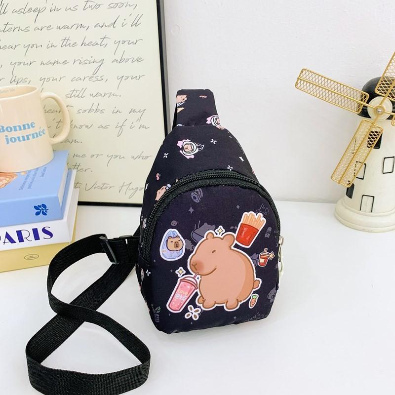 Children Capybara Printed Diagonal Package Polychrome Casual Outdoor Bag Chest