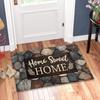 Добро пожаловать домой, милый дом Традиционный цветочный каменный коврик для двери Декоративный нескользящий ковер для прихожей, входной двери, украшения дома