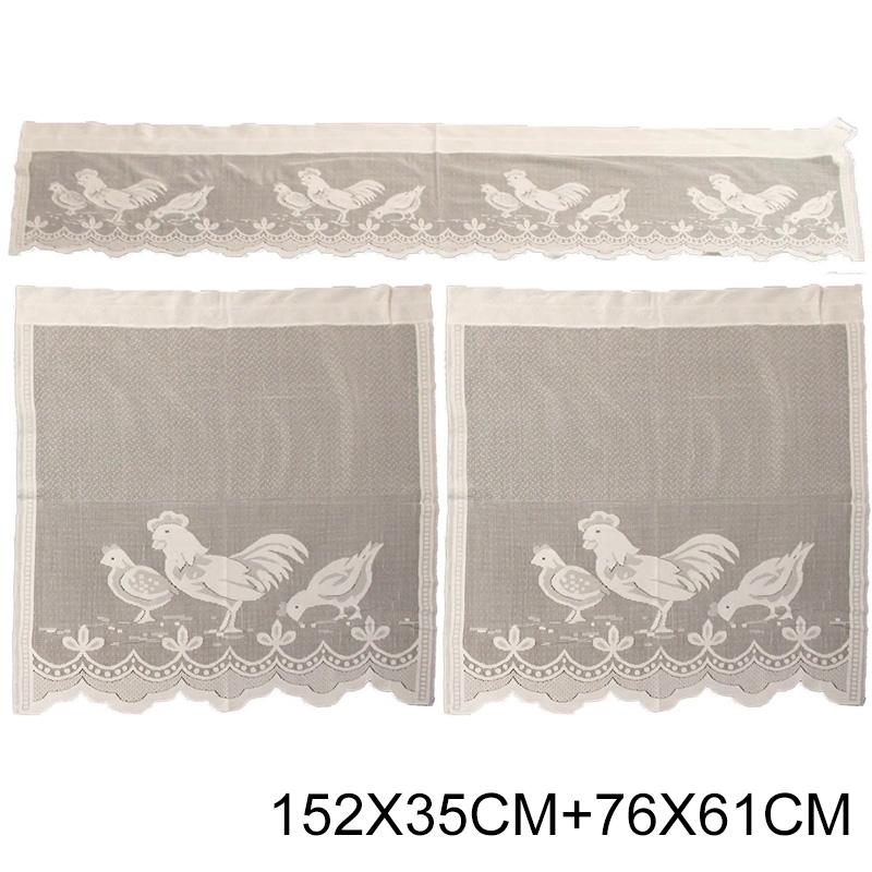 3 шт./набор Жаккардовое кружево DIY Европейская кофейная занавеска Белая вязаная кухонная полупрозрачная