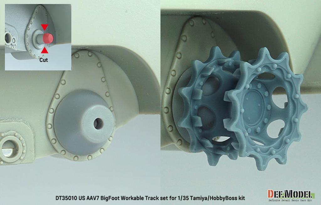 Дифференциальная модель Текущая американская амфибийная машина AAVP7 Big Foot Соединительная подвижная гусеница Hobby Boss Пластиковые детали модели DT35010 1/35 (Tamiya