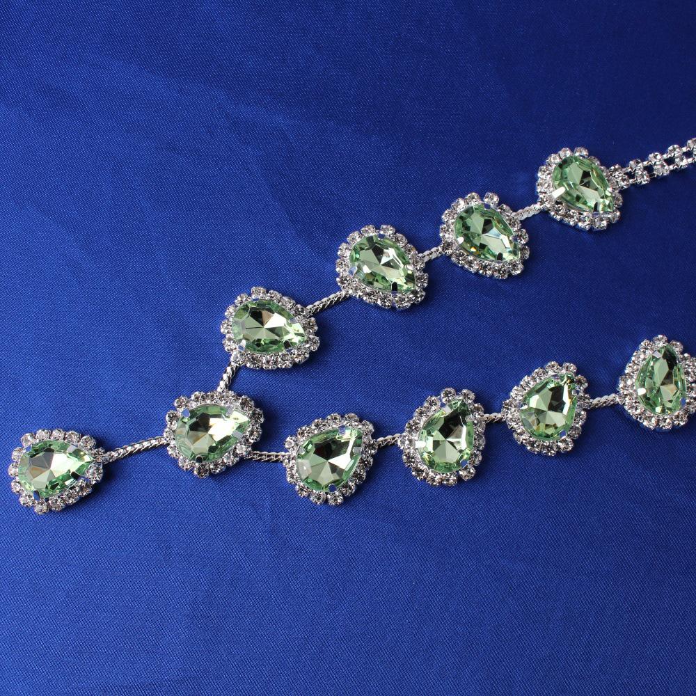 Европейская и американская мода, набор ожерелья и серег «Капля» с цветными бриллиантами - Свадебные украшения