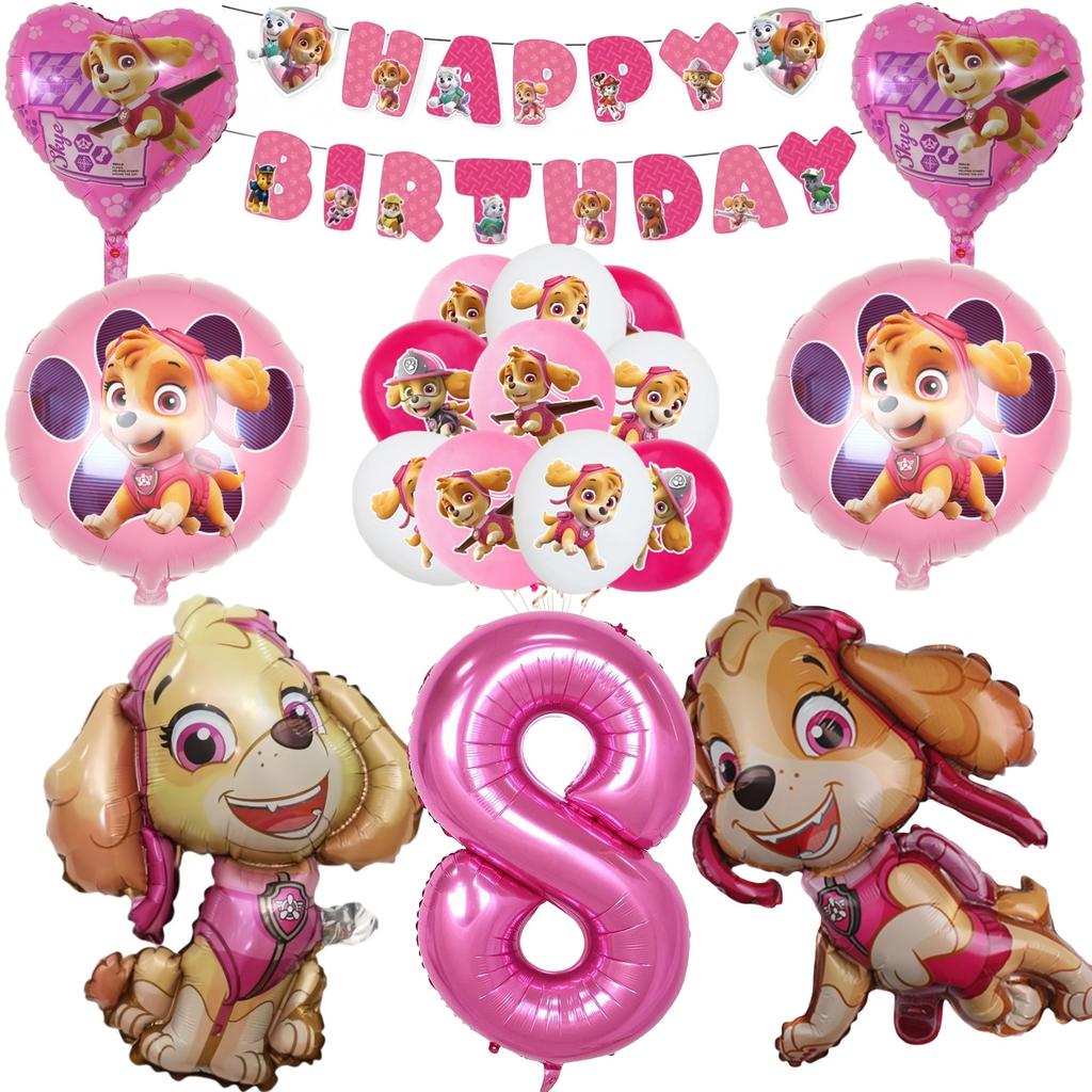 Розовая Вечеринка в честь Дня Рождения Щенячий Патруль Декор Скай Одноразовая Посуда Скатерть Тарелки Фольгированные Шары Праздник для Малыша Девичник Товары для Вечеринки