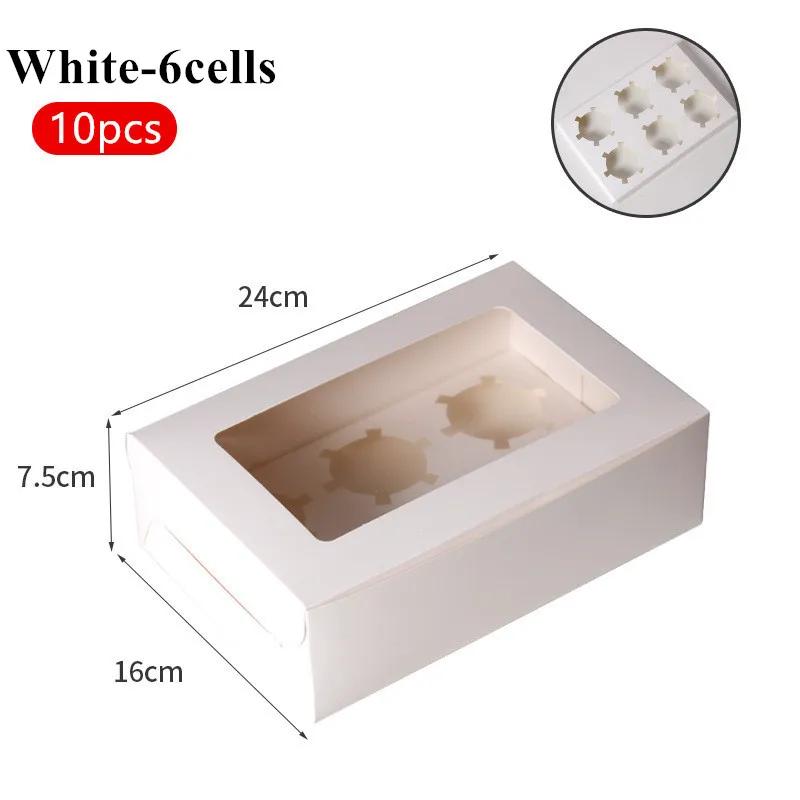 10 шт./компл. портативная прозрачная коробка для кексов, торта, печенья, упаковка для печенья, коробки для упаковки кондитерских изделий, контейнер для десертов, подарочная коробка