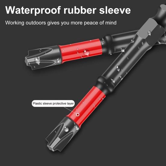 Impact Screwdriver Bit Set Rustproof Corrosion Resistant Magnetic Slotted Heads 1/4 Inch Hex Shank Cross Slot Screw Driver Drill Bits