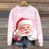 Ladies' Christmas Printed Casual Long Sleeved Round Neck Sports Hoodie Top