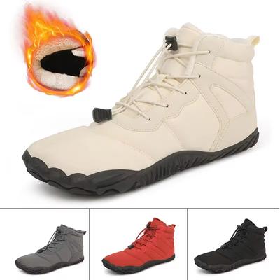 Зимние женские ботинки 2025 Женские Мужские Водонепроницаемые Босиком Ботильоны Теплые Меховые Кроссовки Уличная Обувь для Ходьбы/Альпинизма Босиком