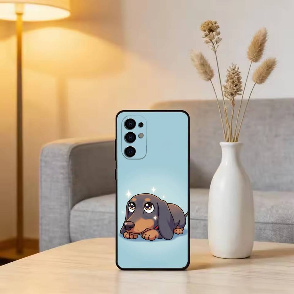 C-Милый C-Мультяшный D-Такса Чехол для Телефона Для Samsung S25,S24,S21,S22,S23,S30,Ultra,S20,Plus,Fe,Мягкий Силикон Черный Чехол