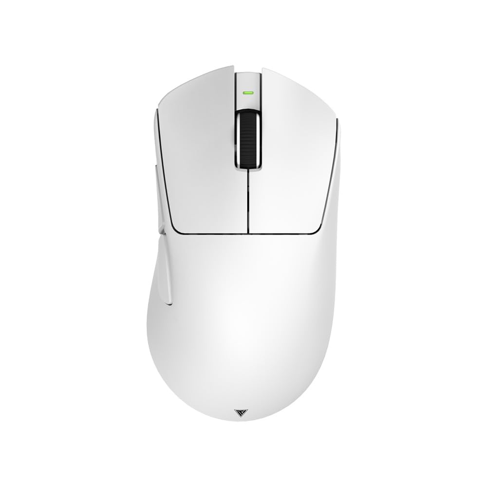 Teevolution Terra Pro White Wireless Ergonomic Gaming Mouse with 8K PAW3950 Dongle, Sensor, Weight 49g±2g