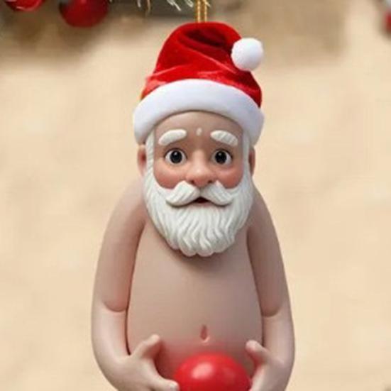 Yousheng Санта-Клаус акриловый кулон рождественская елка подвесное украшение акриловый забавный мультяшный Санта украшение для дома дверь каминная полка декор