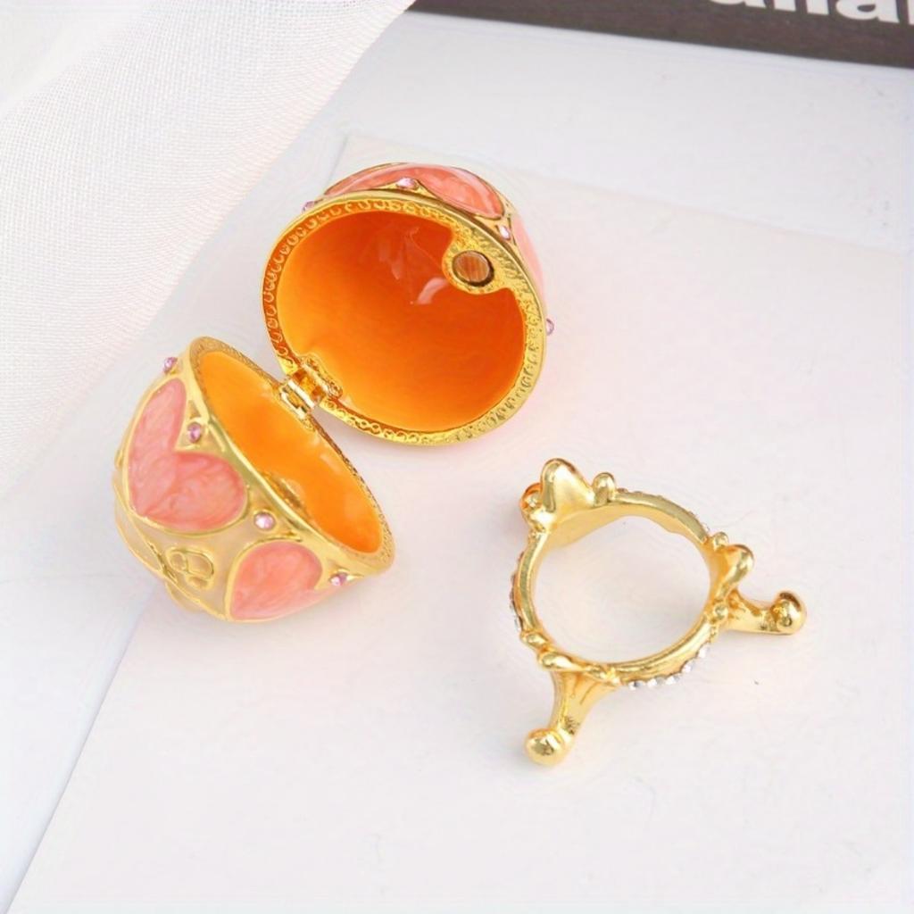 Креативные подарки для дома, шкатулки для украшений в форме яиц, изделия ручной работы из металла, эмалевые украшения с инкрустацией бриллиантами