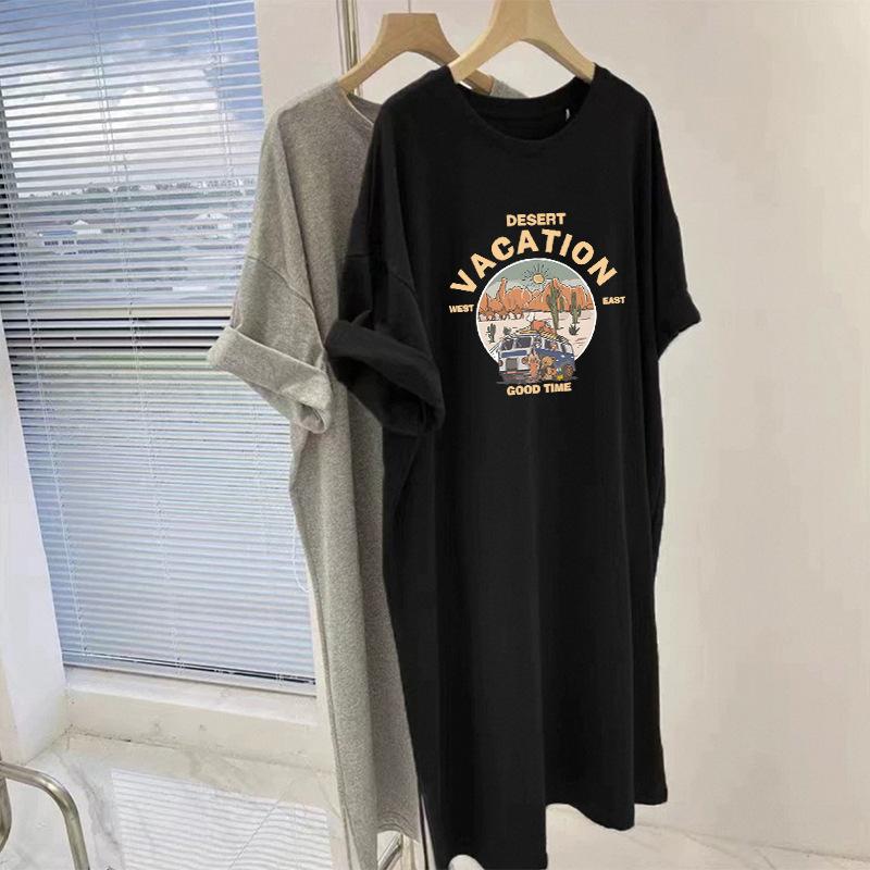 Летнее платье для беременных, новая мода, короткий рукав, свободная юбка до колена для беременных, лето