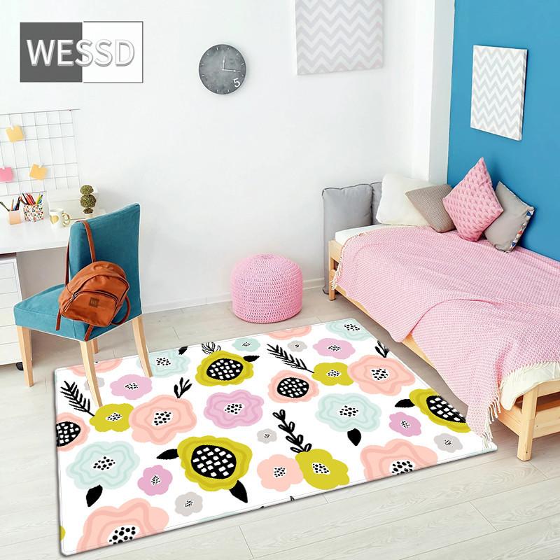 Ковер с мультяшным принтом, мягкий скандинавский ковер, нескользящий коврик татами, прикроватный коврик для спальни, большой каваи