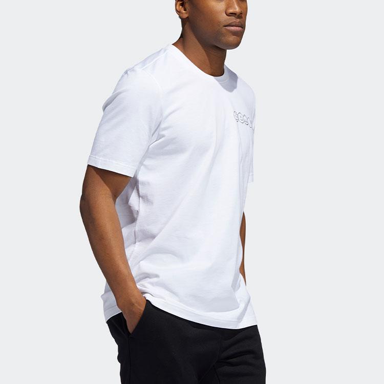 Adidas T Shirts Men's White Crew Neck Moderate Straight Fit GU6287