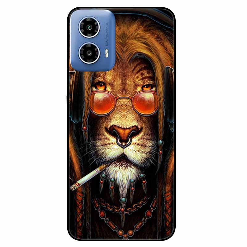 For Moto G34 5G Case G 24 Soft Silicone Fashion Animals TPU Bumper for Motorola Moto G24 G04 Painted Phone Covers Luxury Capa
