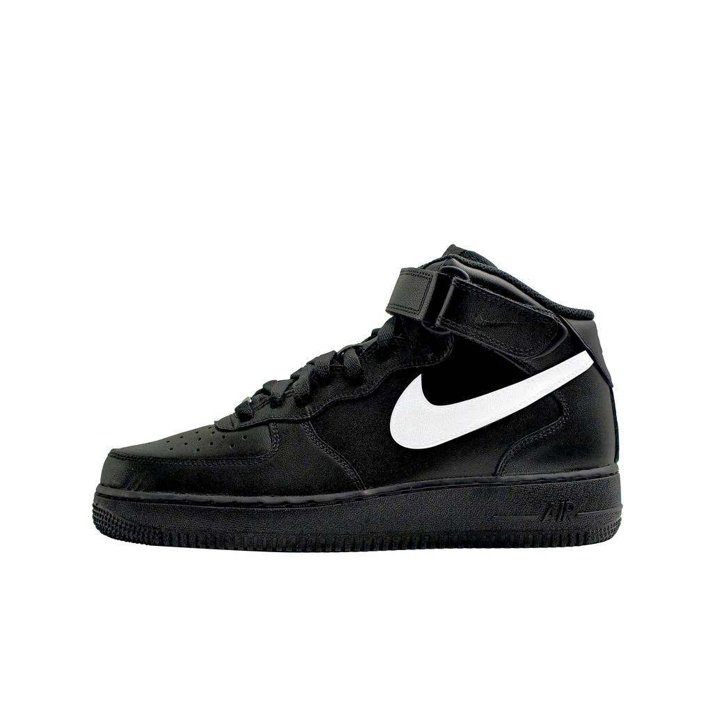 Nike Air Force 1 Abrasion Resistant Breathable Mid top Skateboard Shoes Unisex Black White CW2289-001(Team577-mid)