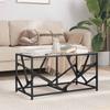  Coffee Table with Glass Top, 78.5x40x41 Cm, Steel