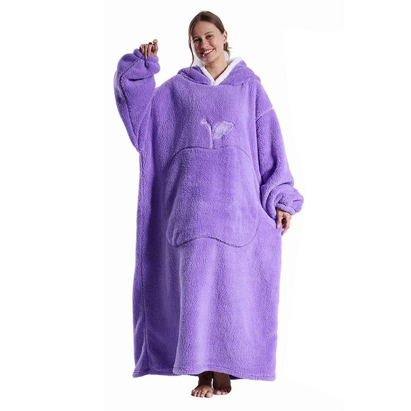 Длинные носимые одеяла, зимнее фланелевое одеяло с капюшоном и длинными рукавами, для мужчин и женщин, мягкое, уютное, для взрослых, одеяло для телевизора